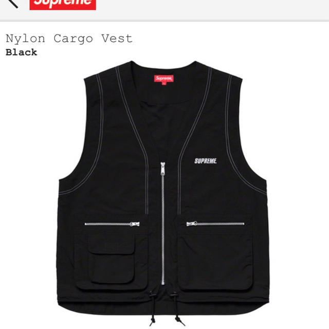 supreme nylon cargo vest S 黒