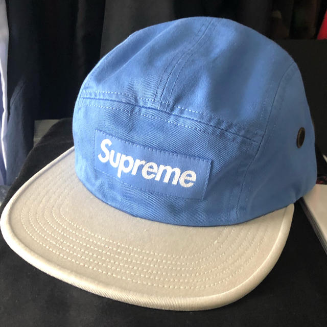 supreme 2-tone camp cap BLUE