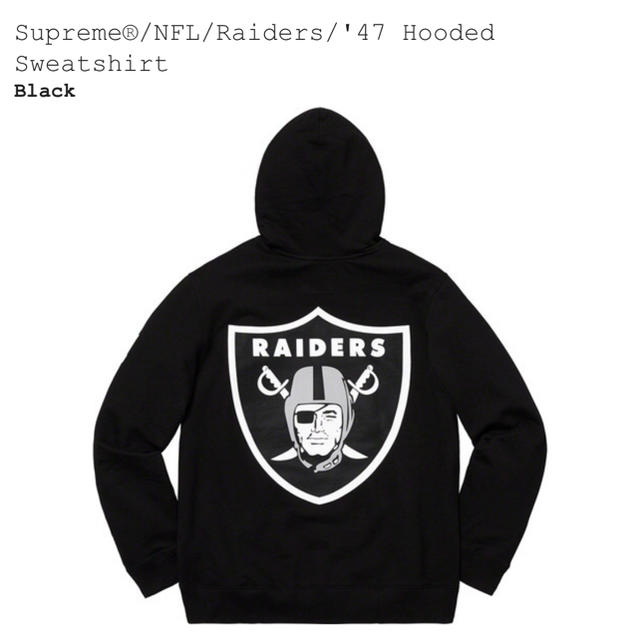 Supreme シュプリーム パーカー サイズ:M NFL Raiders レイダース チームロゴ スウェット パーカー Hooded Sweatshirt 19SS ブラック トップス フーディー フーデット スウェットシャツ コラボ 【メンズ】