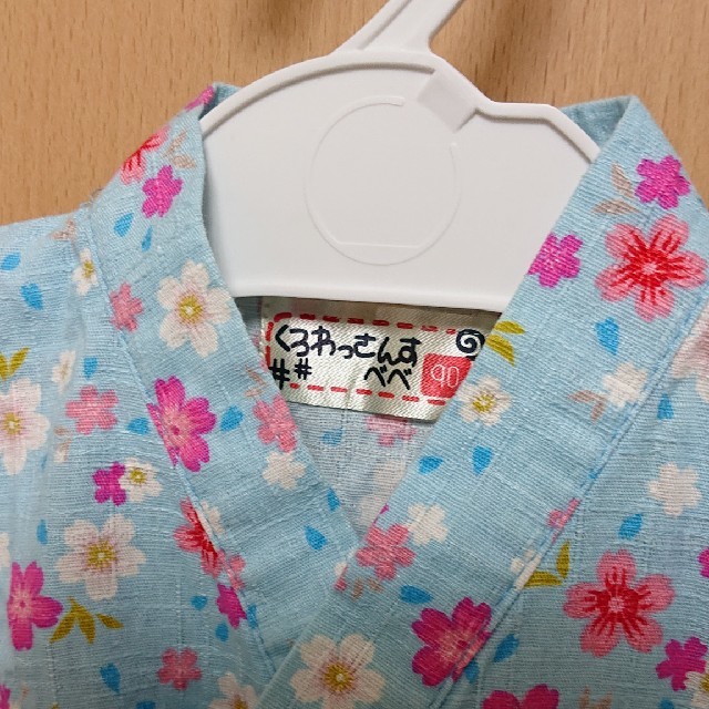 キッズ服 女の子 甚平 浴衣 花柄 90 キッズ/ベビー/マタニティのキッズ服女の子用(90cm~)(甚平/浴衣)の商品写真