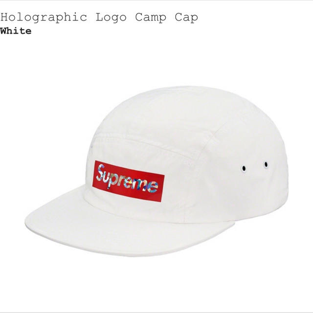 交換無料！ - Supreme Holographic White Cap Camp Logo キャップ