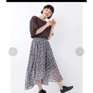 ダブルクローゼット(w closet)の花柄 シフォンスカート w closet(ロングスカート)