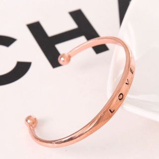 【ピンクゴールド】新品　LOVE バングル ラブ ブレスレット アクセサリー(ブレスレット/バングル)