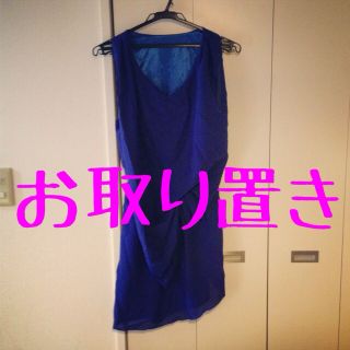 凛さま。シフォンアシメワンピ。ブルー(ひざ丈ワンピース)