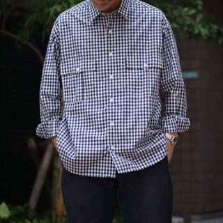 ポーター(PORTER)の19ss porter classic ロールアップシャツ ネイビー Lサイズ(シャツ)