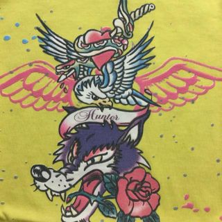 オオカミ ハンター【100】レア品 キッズ 発泡プリント半袖Ｔシャツ (Tシャツ/カットソー)