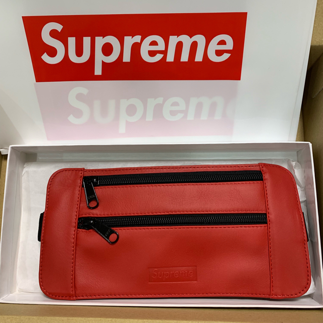 supreme Leather Waist Shoulder Pouch 赤