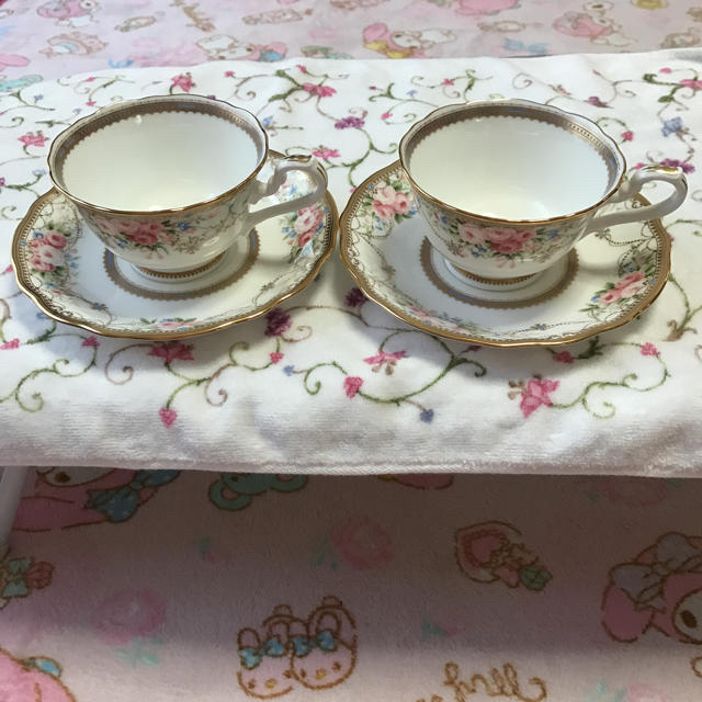 Noritake(ノリタケ)のノリタケ💖アフロディーテコーヒーカップ&ソーサー2客・新品・未使用❤️ インテリア/住まい/日用品のキッチン/食器(グラス/カップ)の商品写真