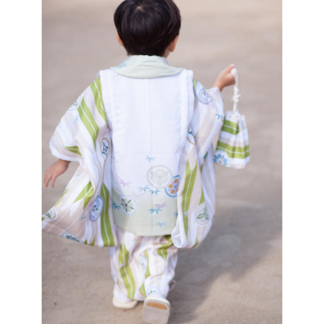 七五三 ３歳 被布セット 男の子 キッズ/ベビー/マタニティのキッズ服男の子用(90cm~)(和服/着物)の商品写真