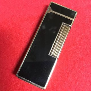 ダンヒル(Dunhill)のdunhill ダンヒル ライター 黒漆 ジムライン 着火確認(タバコグッズ)