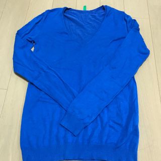 ベネトン(BENETTON)のベネトン Ｖネックセーター ブルー(ニット/セーター)