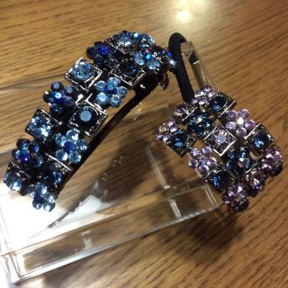 スワロフスキー(SWAROVSKI)のスワロフスキークリスタル使用  バレッタ＆ヘアゴム(バレッタ/ヘアクリップ)