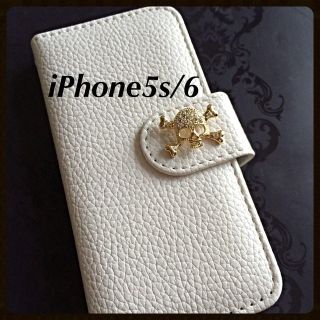 スワロフスキー(SWAROVSKI)のiPhone手帳型ケース♡ドクロスカル(モバイルケース/カバー)