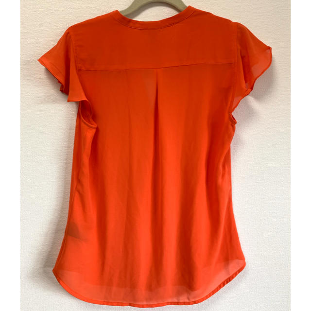 ZARA(ザラ)のオレンジシフォン ブラウス レディースのトップス(シャツ/ブラウス(半袖/袖なし))の商品写真