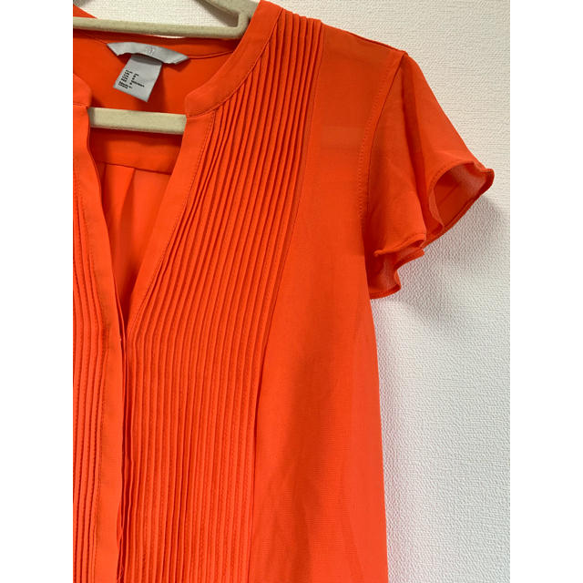 ZARA(ザラ)のオレンジシフォン ブラウス レディースのトップス(シャツ/ブラウス(半袖/袖なし))の商品写真