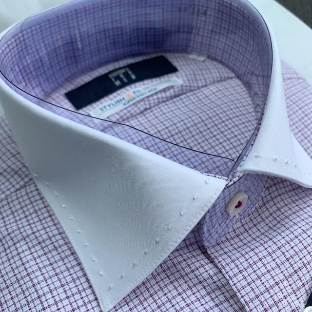 青山(アオヤマ)の半袖  高級 ワイシャツ  洋服の青山  スリムフィット クール テクノロジー メンズのトップス(シャツ)の商品写真