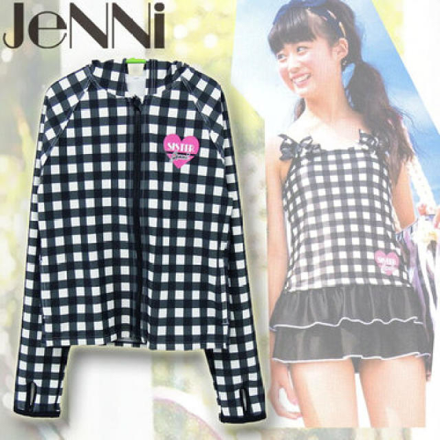 JENNI(ジェニィ)のJENNI ギンガムチェックラッシュガード 100cm キッズ/ベビー/マタニティのキッズ服女の子用(90cm~)(水着)の商品写真