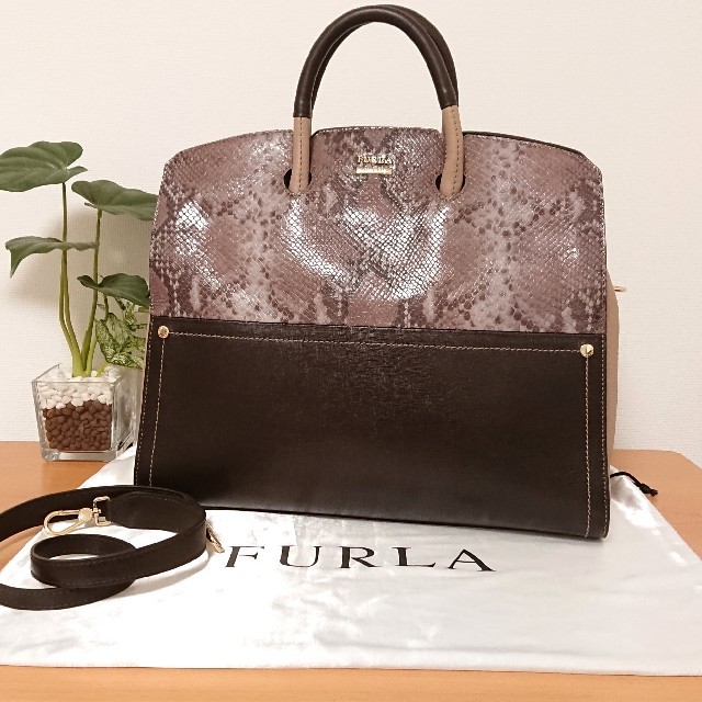 Furla(フルラ)の【美品】フルラ ポラリス 2wayレザーバッグ バイカラー 本革 レディースのバッグ(ハンドバッグ)の商品写真