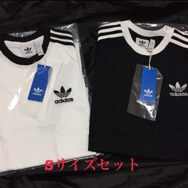 adidas(アディダス)のアディダス オリジナルス 3ストライプ 半袖 Tシャツ 白黒 2枚セット S メンズのトップス(Tシャツ/カットソー(半袖/袖なし))の商品写真