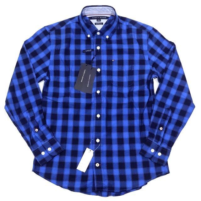TOMMY HILFIGER(トミーヒルフィガー)の新品トミーヒルフィガー ブロック チェックシャツ サイズS メンズ 青×黒 メンズのトップス(シャツ)の商品写真
