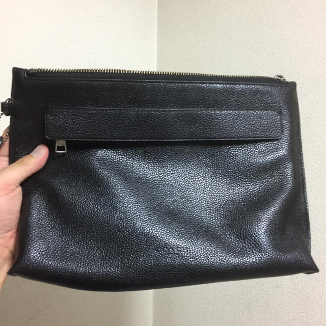 COACH(コーチ)のcoach セカンドバッグ 美品 元箱なし 訳あり 本皮 レザー ブラック  メンズのバッグ(セカンドバッグ/クラッチバッグ)の商品写真