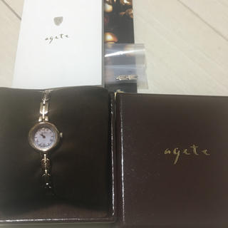 アガット(agete)の【現行品】agete ソーラー&一粒ダイヤ腕時計(腕時計)