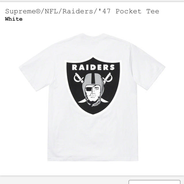 【M】Supreme®/NFL/Raiders/'47 Pocket Tee