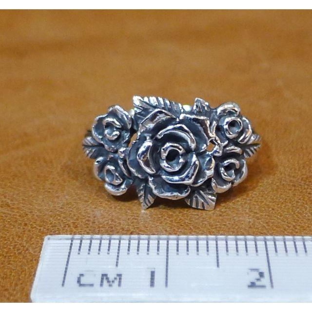 SR1664 指輪シルバー925刻リング 18号　バラ　ばら　ローズ　薔薇 レディースのアクセサリー(リング(指輪))の商品写真