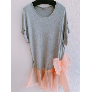 レッドヴァレンティノ(RED VALENTINO)の値下❤️RED VALENTINOリボンワンピースTシャツレッドヴァレンチノ(ミニワンピース)