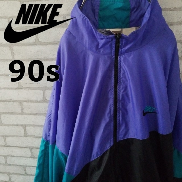 【90s】NIKE  ナイロンジャケット マルチカラー Lサイズ