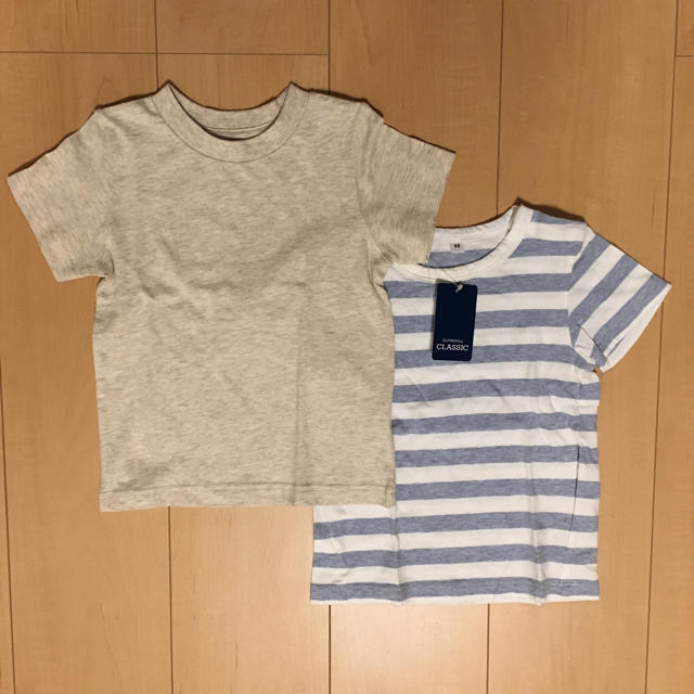 MUJI (無印良品)(ムジルシリョウヒン)の西松屋と無印ボーダー Tシャツ 90 キッズ/ベビー/マタニティのキッズ服男の子用(90cm~)(Tシャツ/カットソー)の商品写真