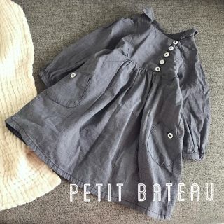 プチバトー(PETIT BATEAU)のPetit Bateau プチバトー ダンガリーボタンワンピース 6m 67cm(ワンピース)