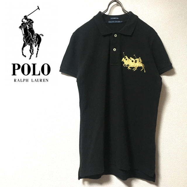 POLO RALPH LAUREN(ポロラルフローレン)の【美品】ポロ ラルフローレン ビッグ ワンポイントロゴ  ポロシャツ L レディースのトップス(ポロシャツ)の商品写真