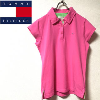トミーヒルフィガー(TOMMY HILFIGER)の【美品】トミーヒルフィガー ワンポイントロゴ ピンク ポロシャツ(ポロシャツ)