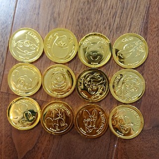 可愛い(*^^*) ディズニ キラキラ コイン メダル 12種類セット☆(お風呂のおもちゃ)