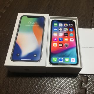 アイフォーン(iPhone)の専用【新品未使用】 SIMフリー iPhoneX 64GB シルバー ３台(スマートフォン本体)