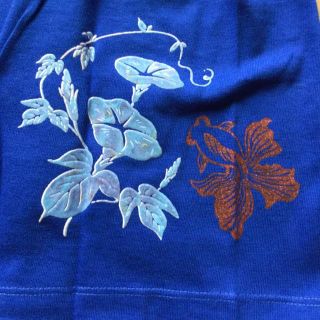 レディース あさがお＆金魚【L】むかしむかし 和柄 半袖Ｔシャツ/マリンブルー(Tシャツ(半袖/袖なし))