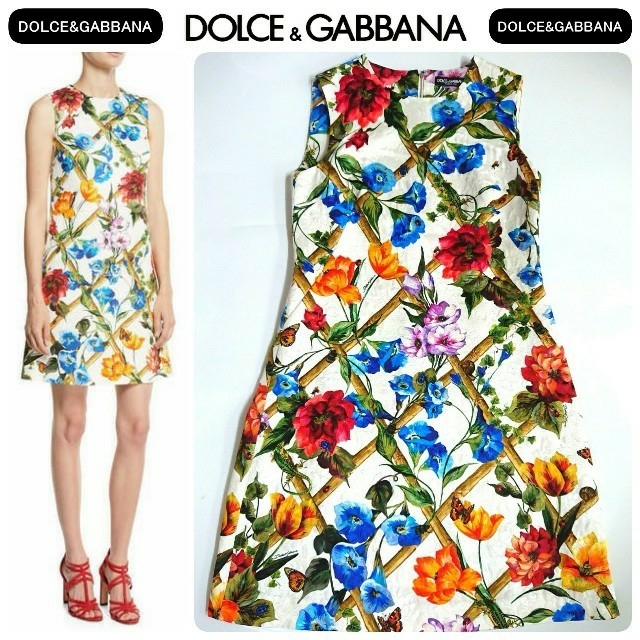 18SS DOLCE&GABBANA 最高級シルクコットンブロケードワンピース