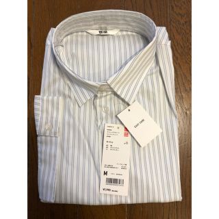 ユニクロ(UNIQLO)のユニクロ ストレッチブロードストライプシャツ 半袖 レディース 未使用品(シャツ/ブラウス(半袖/袖なし))