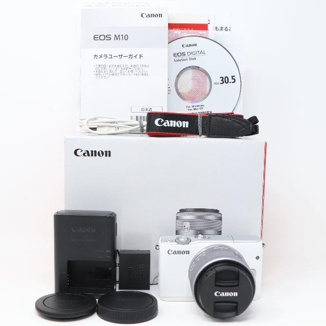 ミラーレス一眼Canon ミラーレス一眼カメラ EOS M10 レンズキット(ホワイト)
