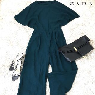 ザラ(ZARA)の【ZARA】オールインワン(L〜LL)緑系 後ろ開き(オールインワン)