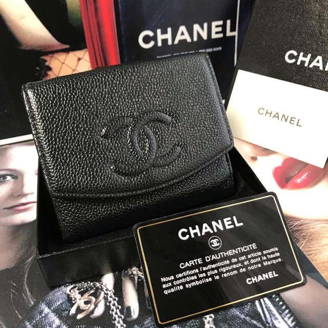 【正規品】美品✨CHANEL シャネル キャビアスキン Wホック 『ギャラ付』