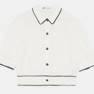 ザラ(ZARA)のZARA カットワークシャツ(シャツ/ブラウス(半袖/袖なし))