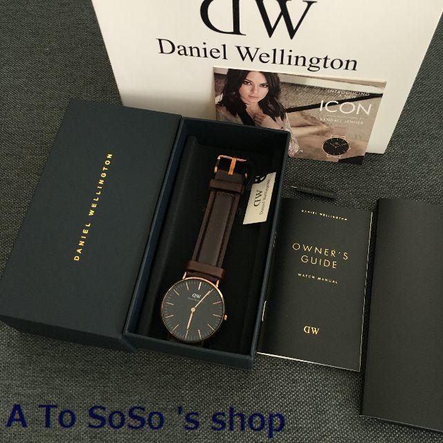 Daniel Wellington(ダニエルウェリントン)の限定お値下げ　DW　BLACK　 BRISTOL　36ミリ　ローズゴールド メンズの時計(腕時計(アナログ))の商品写真