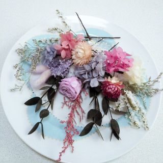 結婚式 髪飾り 花 ドライフラワー(ヘッドドレス/ドレス)