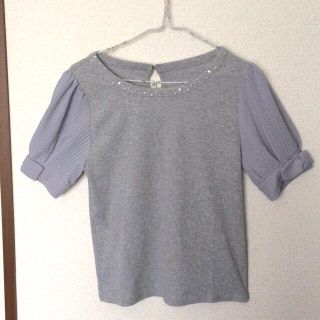 マジェスティックレゴン(MAJESTIC LEGON)の新品タグ付き♡袖リボンプルオーバー♪(シャツ/ブラウス(半袖/袖なし))