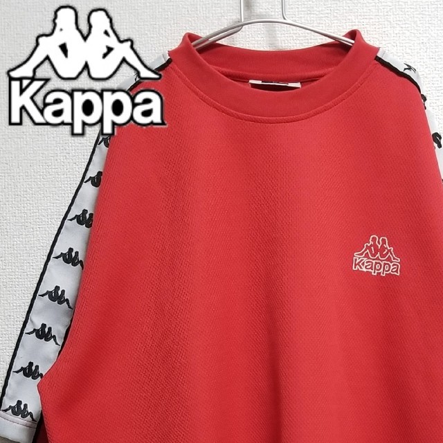 Kappa(カッパ)のkappa 刺繍ロゴ 袖ロゴ デカロゴ Tシャツ 赤 メンズのトップス(Tシャツ/カットソー(半袖/袖なし))の商品写真