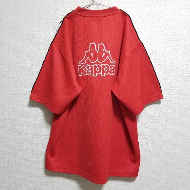 Kappa(カッパ)のkappa 刺繍ロゴ 袖ロゴ デカロゴ Tシャツ 赤 メンズのトップス(Tシャツ/カットソー(半袖/袖なし))の商品写真