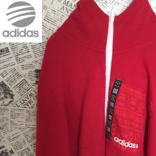 アディダス(adidas)の【ちこ様専用】アディダス adidas パーカー レッド メンズLサイズ(パーカー)