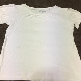 キッズ 女の子 袖ふわ 白Tシャツ 140cm(Tシャツ/カットソー)